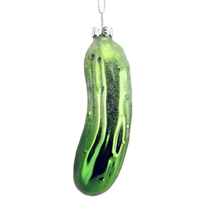 Gisela Graham Green Glass Gherkin Decoration
